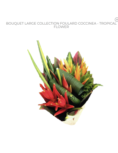 Tropical Bouquet "FOULARD COCCINEA " LARGE Premium Collection 4 bunches