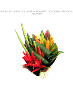 Tropical Bouquet "FOULARD COCCINEA" LARGE Premium Collection 4 bunches