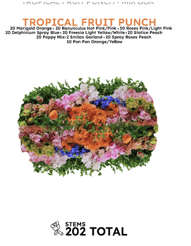 TROPICAL FRUIT PUNCH Mixed Box 202 stems TROPICAL FRUIT PUNCH Mixed Box 202 stems